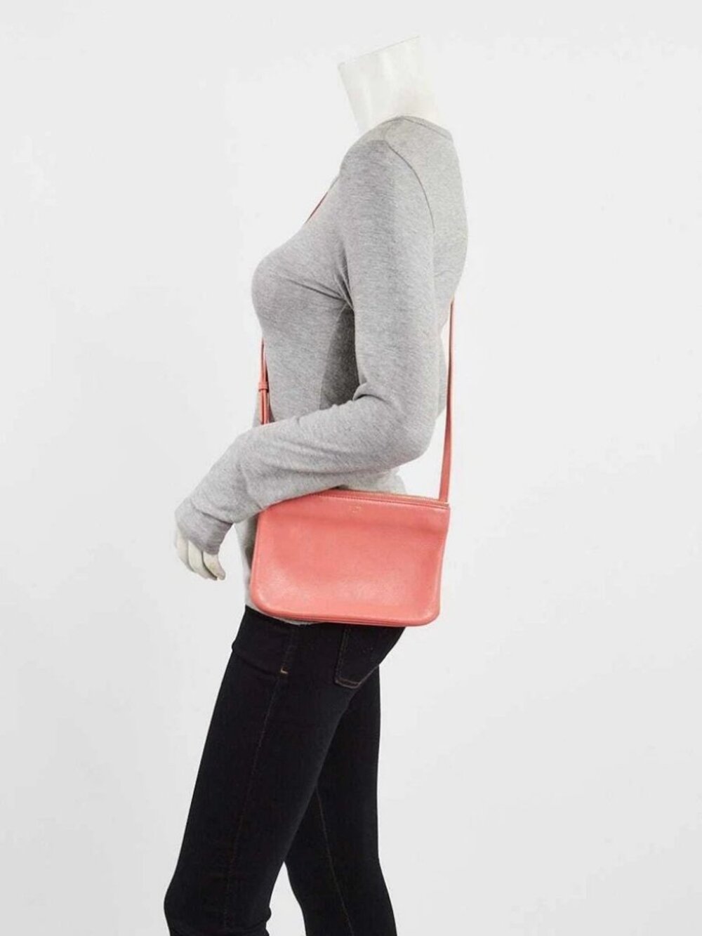 Celine Pink Leather Small Trio Crossbody Bag - Picture 2 of 12